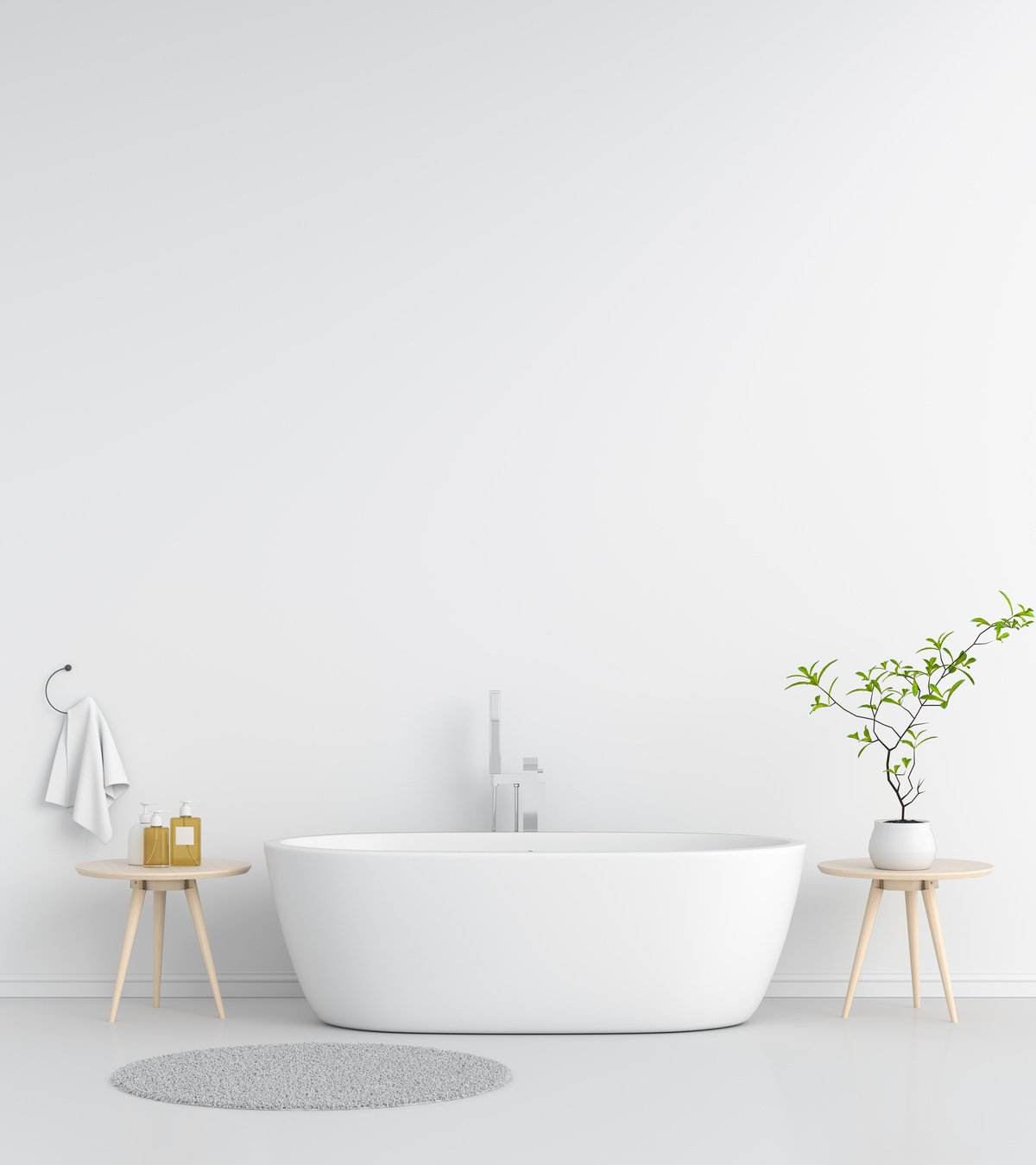 3d Render of Bathroom Interior with Bathtub
